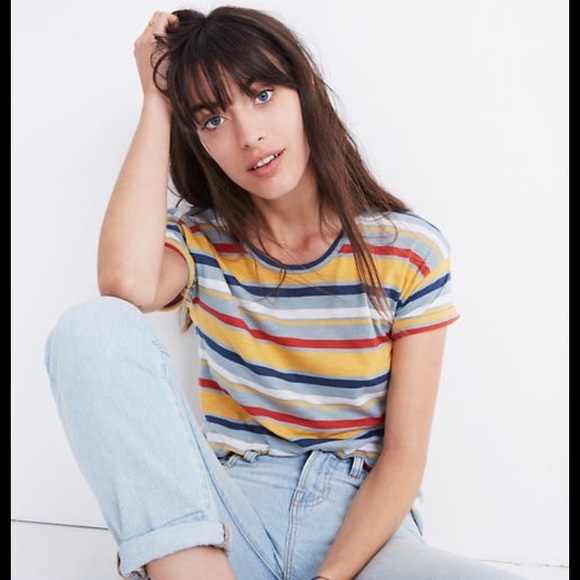Madewell Tops - Madewell Whisper Cotton Crewneck Carlsbad Stripe